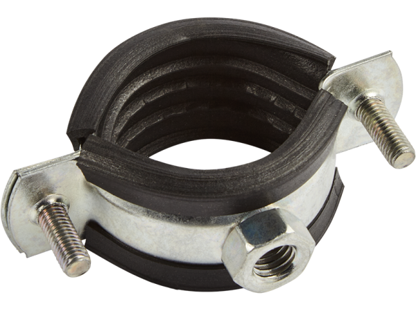 Хомут метал.трубный с резин.профилем и гайкой - 2 1/2" (78-80) М10