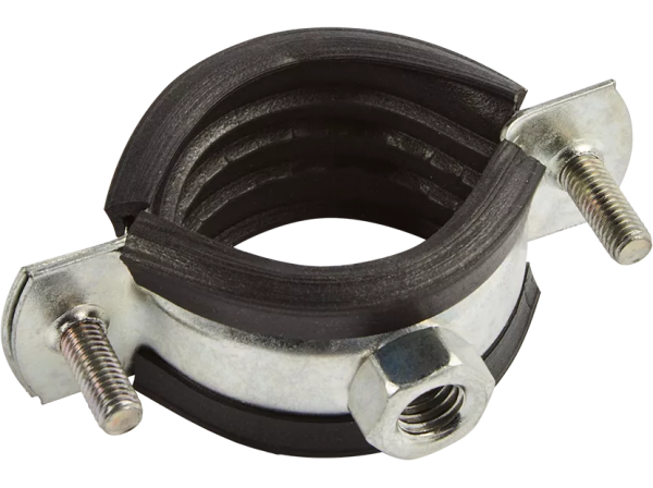 Хомут метал.трубный с резин.профилем и гайкой - 2" (59-66) М8