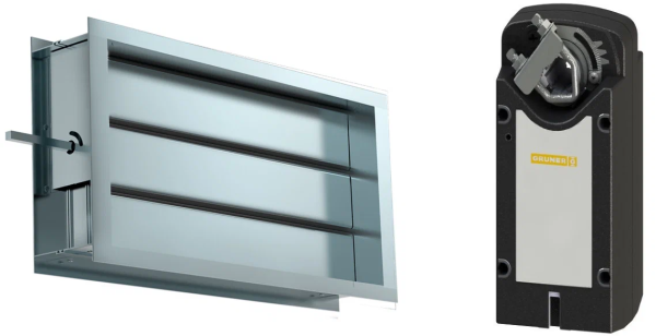 Клапан воздушный с электроприводом GRUNER DRr 1000x500+361-230-10