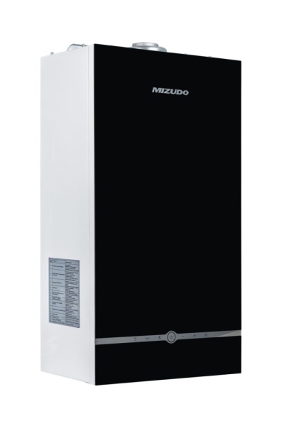 Котел газовый настенный MIZUDO GB M24Т pro 2-х конт. с шиной OT, стеклянная сенсорная панель, черная